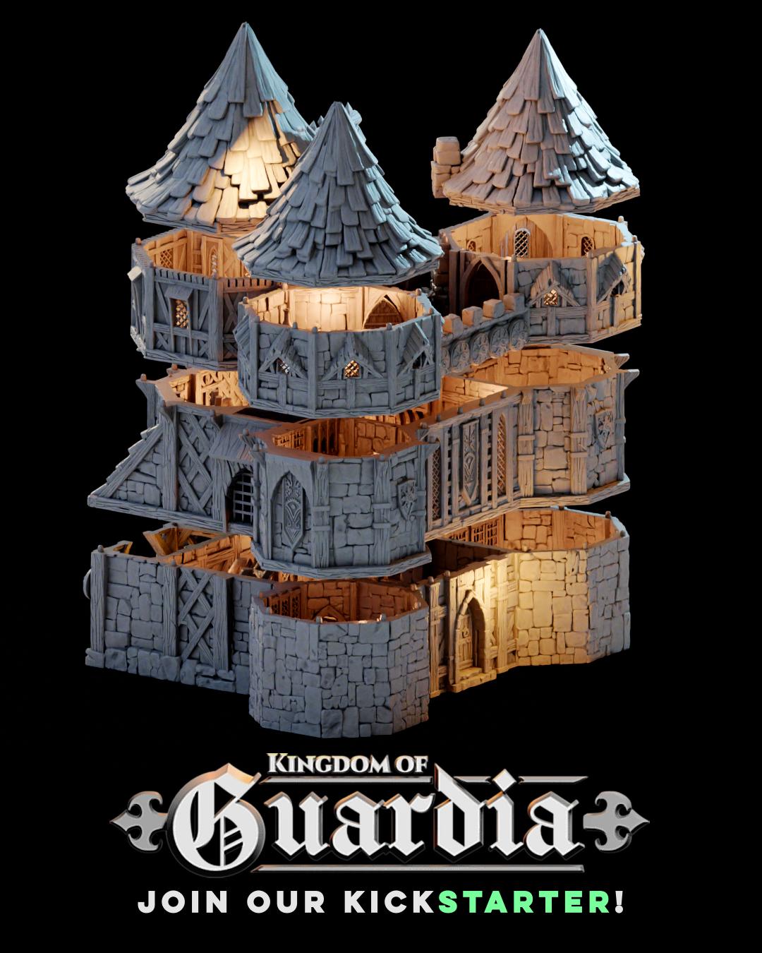 Merchant Gatehouse: Medieval Fantasy Fortress Gate Terrain Standard Tabletop Terrain, Gaming
