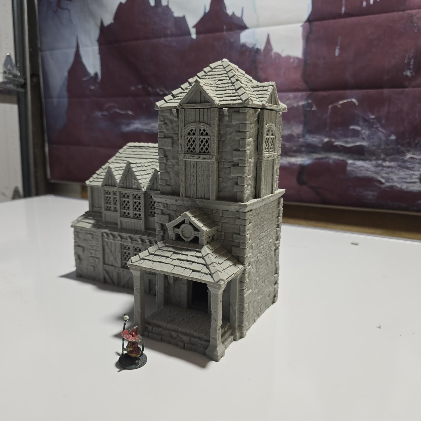 Medieval Library House: 14th Century Tudor Architectural Model, Ideal for Tabletop RPGs, Fantasy & Historical Settings