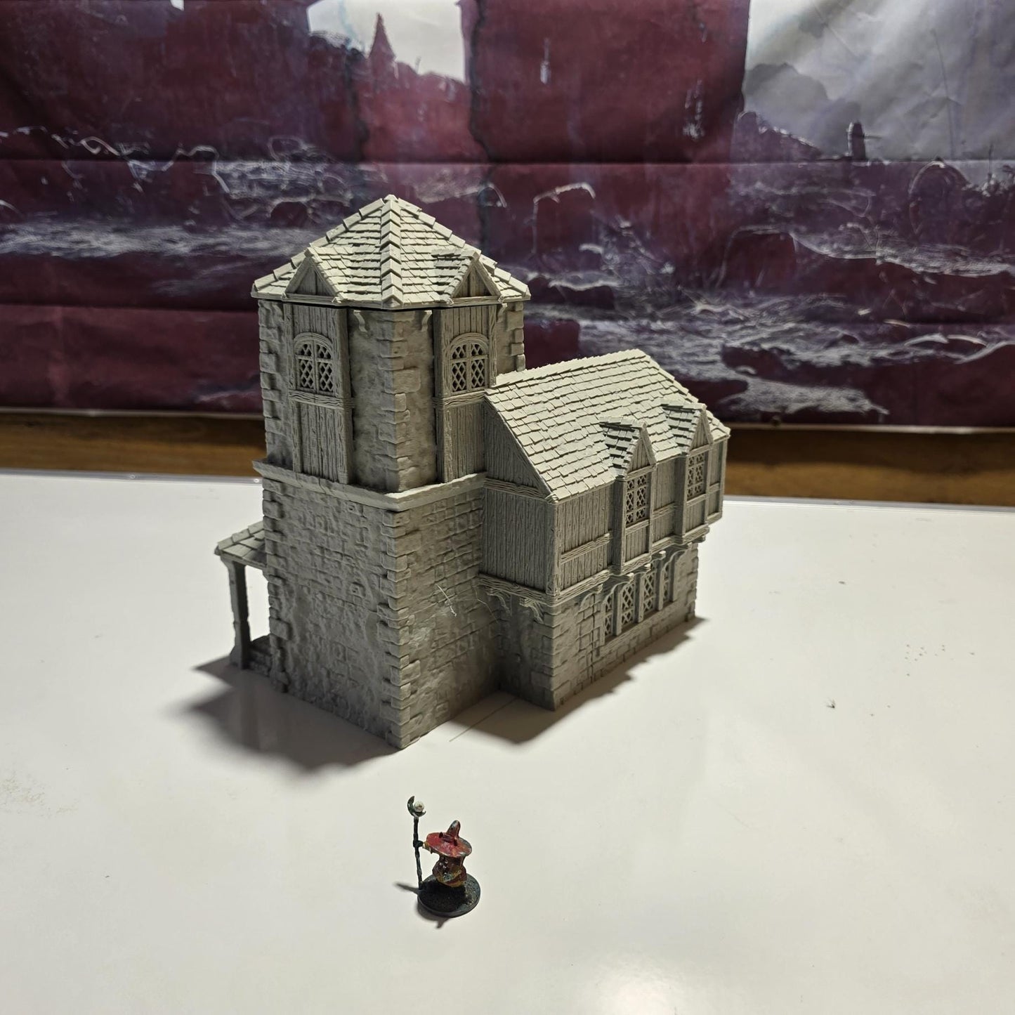 Medieval Library House: 14th Century Tudor Architectural Model, Ideal for Tabletop RPGs, Fantasy & Historical Settings