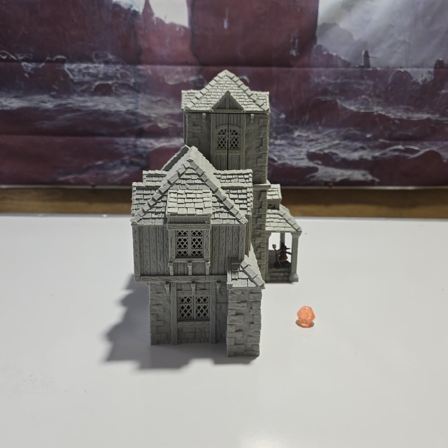 Medieval Library House: 14th Century Tudor Architectural Model, Ideal for Tabletop RPGs, Fantasy & Historical Settings