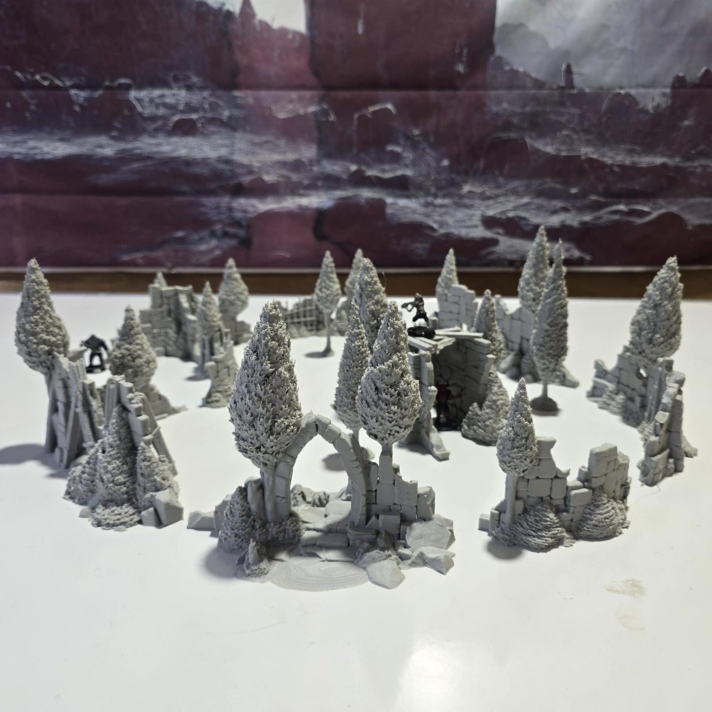 Forest Ruins of Guardia: Modular Scatter Terrain for DnD, Pathfinder & Wargaming – 28mm Fantasy Ruins Set