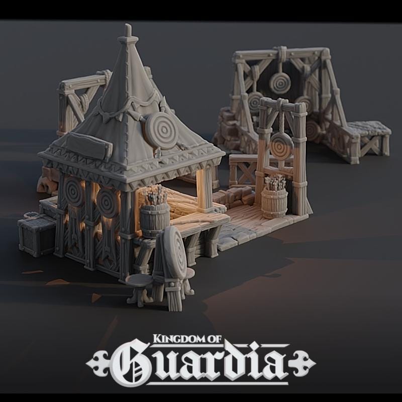 Archery Shooting Range: Medieval Training Grounds Terrain Standard Tabletop Terrain, Gaming