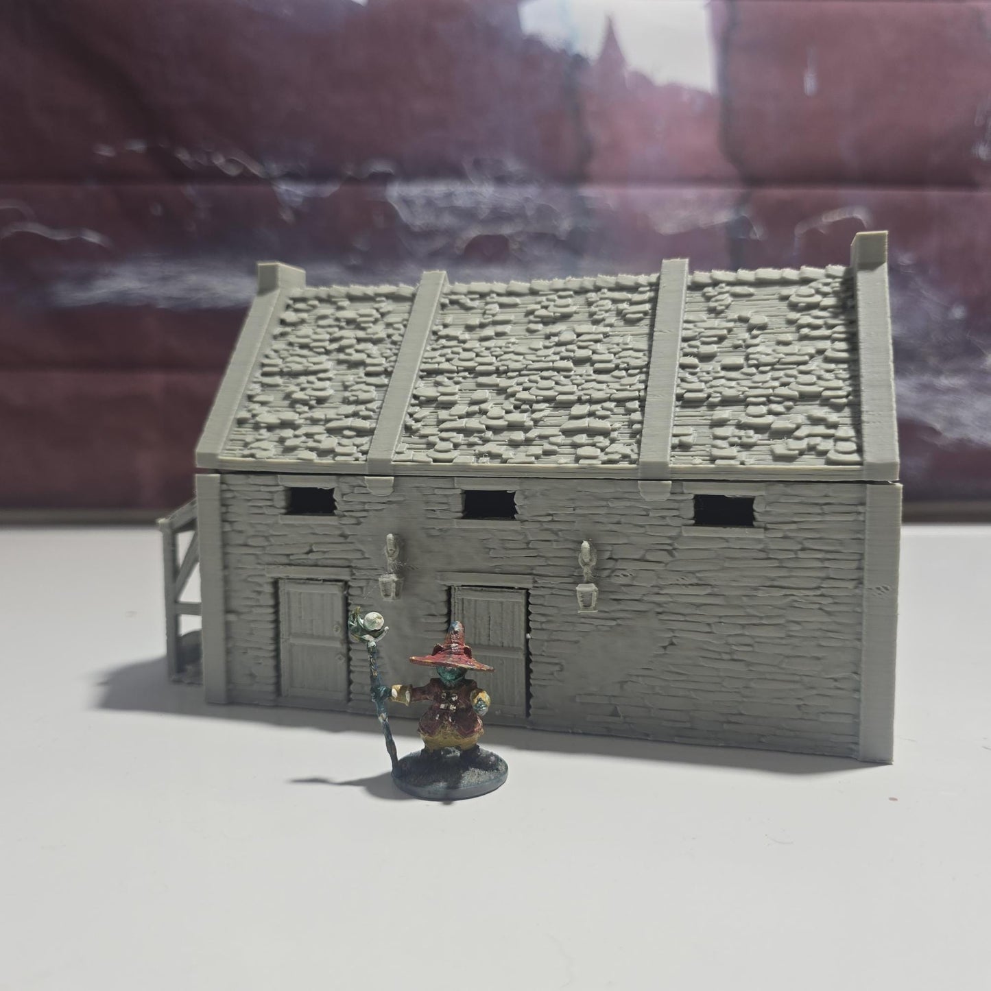 28mm Colonial Cattle Shed | 3D Printed Barn Terrain for Tabletop Games & Dioramas | Unpainted Farm Building