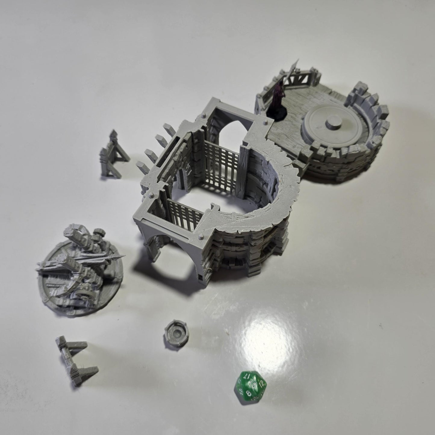 Defensive Ballista Tower: Medieval Fortress Siege Tower Terrain Standard Tabletop Terrain, Gaming