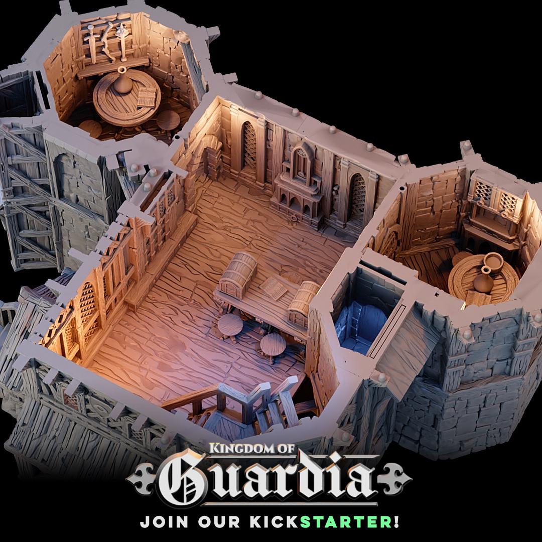 Merchant Gatehouse: Medieval Fantasy Fortress Gate Terrain Standard Tabletop Terrain, Gaming