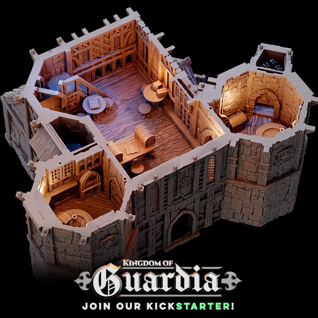 Merchant Gatehouse: Medieval Fantasy Fortress Gate Terrain Standard Tabletop Terrain, Gaming