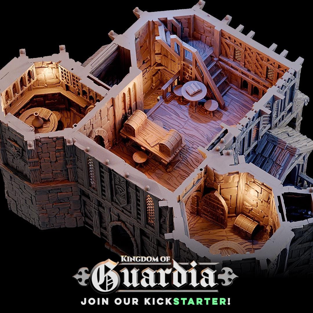 Merchant Gatehouse: Medieval Fantasy Fortress Gate Terrain Standard Tabletop Terrain, Gaming