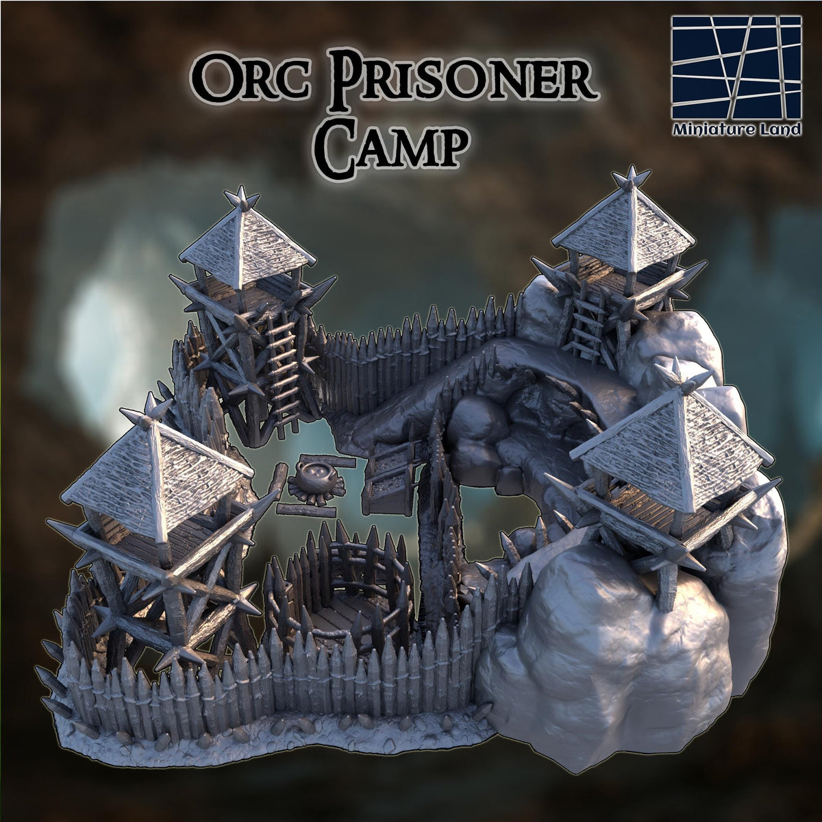 Orc Prisoner Camp: Dark Ages Fortress Outpost Terrain Standard Tabletop Terrain, Gaming