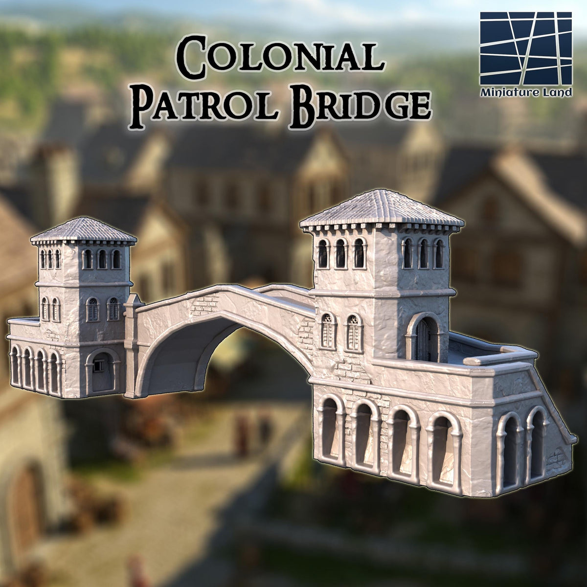 Colonial Patrol Bridge – Massive 30 inch Fortified Gatehouse Bridge (3-Level Towers, 15" Span)