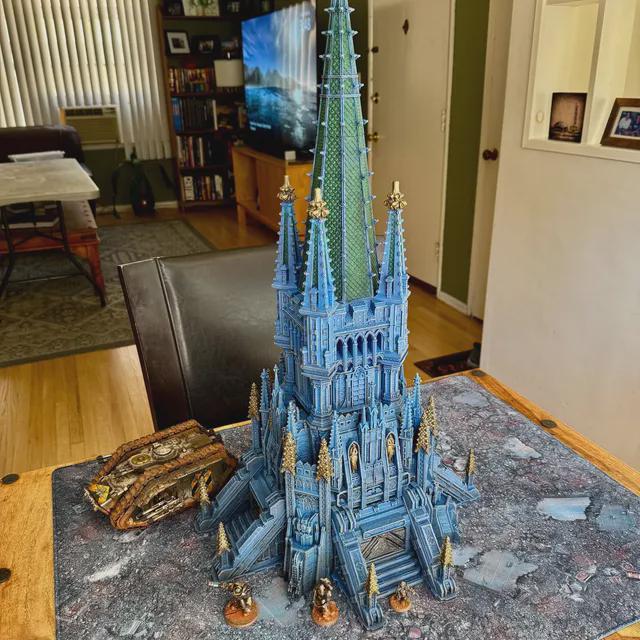 Imperium Grimdark Center COM Tower: Medieval Fantasy Fortified Structure for Tabletop Terrain and Model Railroading