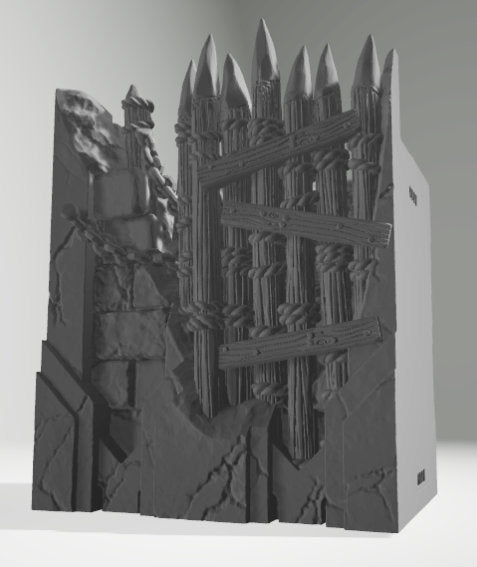 Orc outpost Wall Sections, 28mm Dwarven Ruin - Warhammer - Dungeons and Dragons - 28mm Terrain - warhammer terrain