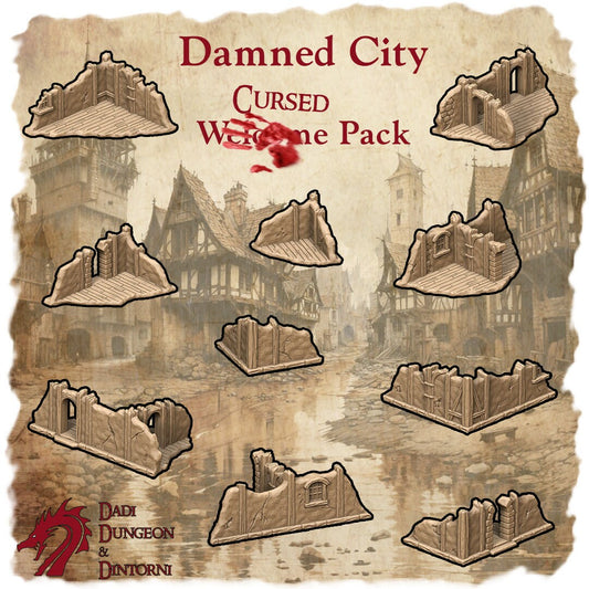 10 Ruin pieces, City of The Damned, Ruin set, Rubble