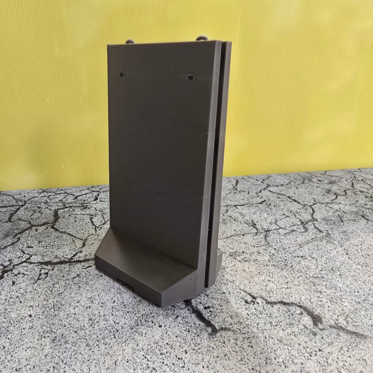 7in Tall T-Wall Barrier 4x3in Base – 3D Printed Unpainted PLA Modern Terrain Barricade for Wargaming & Dioramas