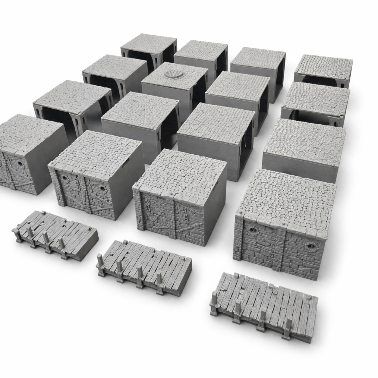 Quay Sewer Set 28mm – 3D Printed Unpainted PLA Modular Sewer Terrain for Tabletop RPGs