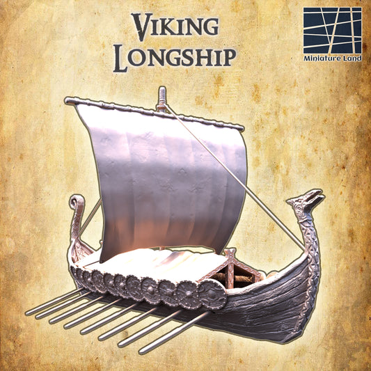 Covered Viking Long Ship, with shields