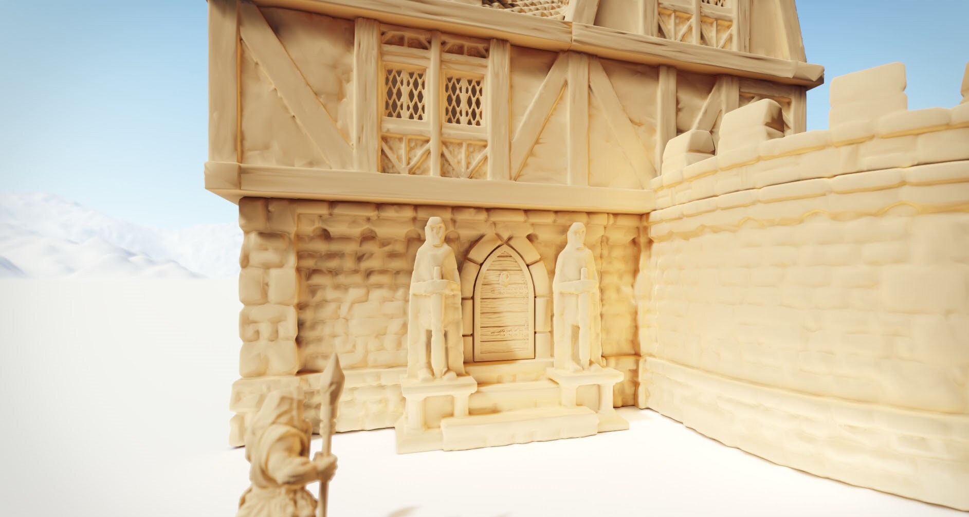Drennheim Army Barracks - 28mm Scale - Warhammer - Dungeons and Dragons - 28mm Terrain - warhammer terrain