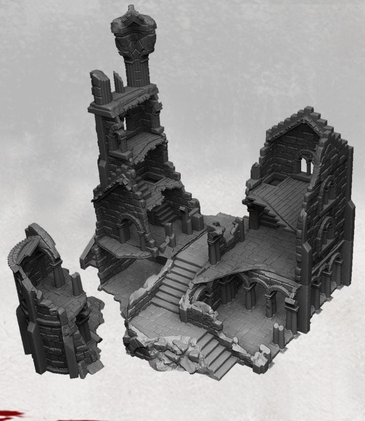 Dark Realms, Tower, Tower Ruins, Arkenfel, Tower or Sorrow, Warhammer, Dungeons and Dragons, Warhammer Terrain, gift, Terrain Gift, 28mm terrain, Tabletop Terrain