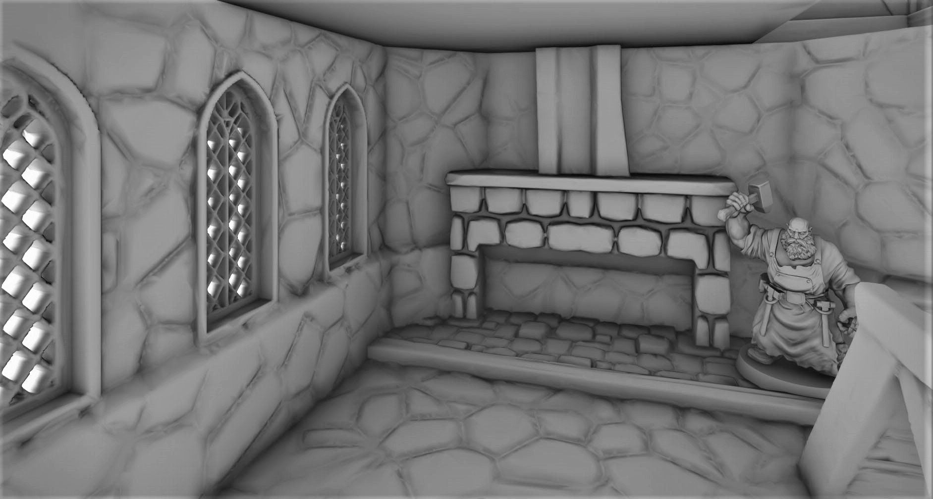 Blacksmith Collection - Smithy/Forge/workshop - Warhammer - Dungeons and Dragons - 28mm Terrain - warhammer terrain