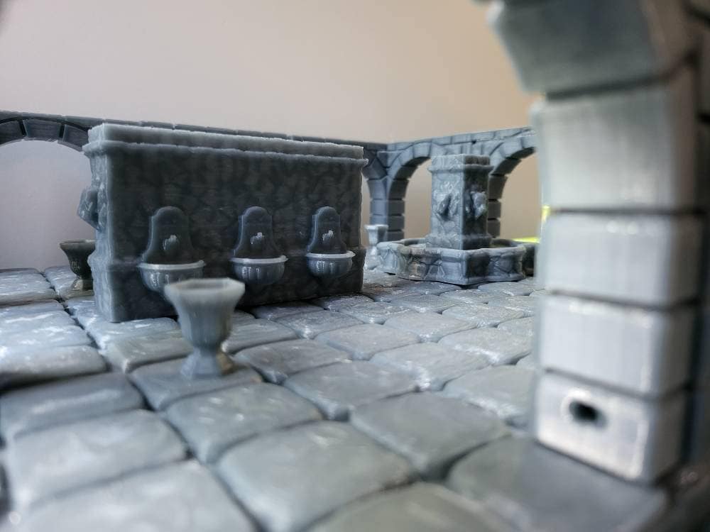 Courtyard / Bath 28mm D&D | - - Dungeons and Dragons - 28mm Terrain - terrain