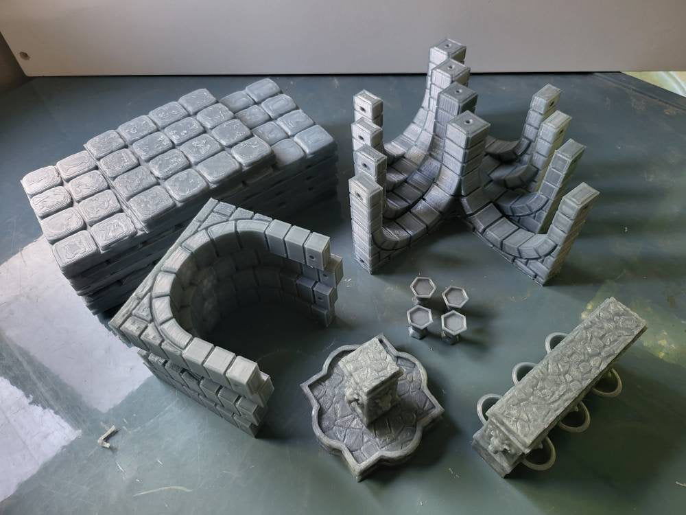 Courtyard / Bath 28mm D&D | - - Dungeons and Dragons - 28mm Terrain - terrain