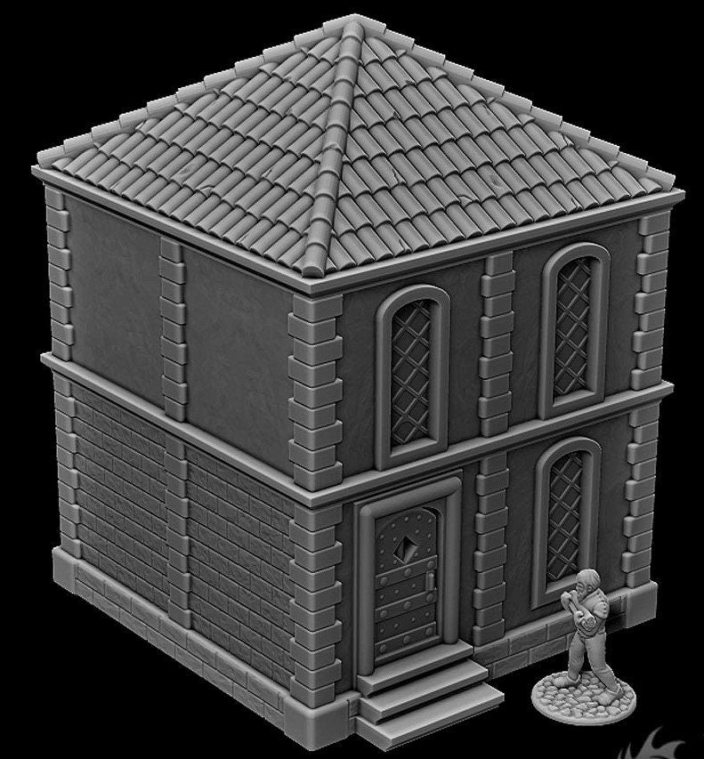 Salmystia House A -Mid City Common House - Terrain - Warhammer - Dungeons and Dragons - 28mm Terrain - warhammer terrain