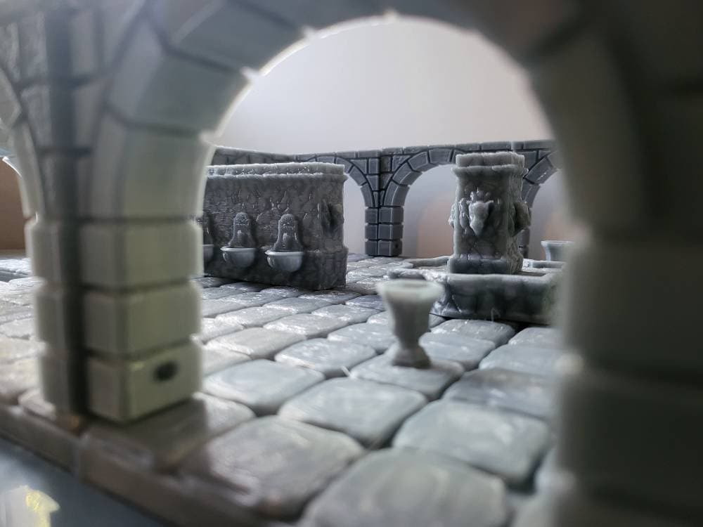 Courtyard / Bath 28mm D&D | - - Dungeons and Dragons - 28mm Terrain - terrain