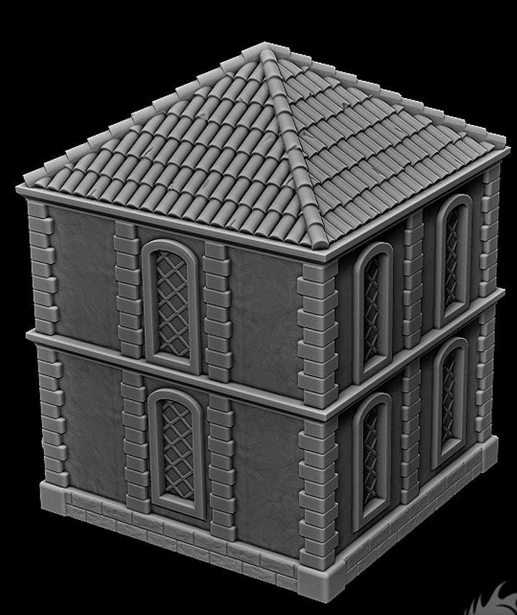 Salmystia House A -Mid City Common House - Terrain - . - Dungeons and Dragons - 28mm Terrain - . terrain