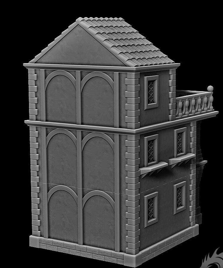 Salmystia Noble House -Mid City Noble House - Terrain - Warhammer - Dungeons and Dragons - 28mm Terrain - warhammer terrain