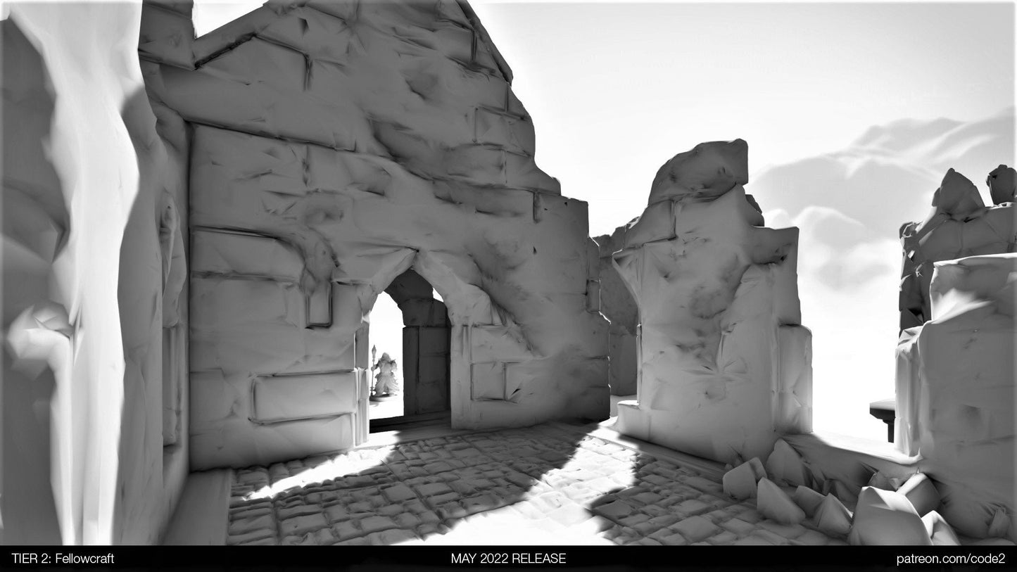 DnD Miniature, 40k Terrain,Train Terrain,Tabletop Town,Tabletop Game,Dnd Table,DND Terrain,DND Miniatures,gaming terrain,inn,taverntemple, temple ruins, this temple is a huge reminder of the fall of religion, dungeons & dragons ruin, mordheim, damned