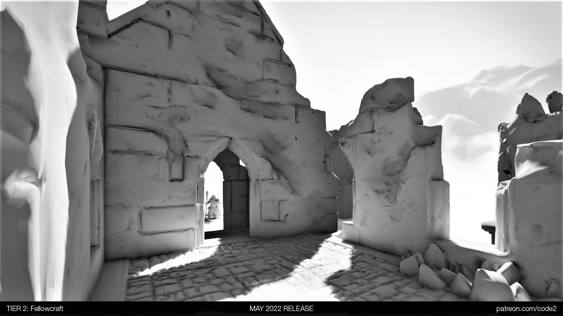 DnD Miniature, 40k Terrain,Train Terrain,Tabletop Town,Tabletop Game,Dnd Table,DND Terrain,DND Miniatures,gaming terrain,inn,taverntemple, temple ruins, this temple is a huge reminder of the fall of religion, dungeons & dragons ruin, mordheim, damned