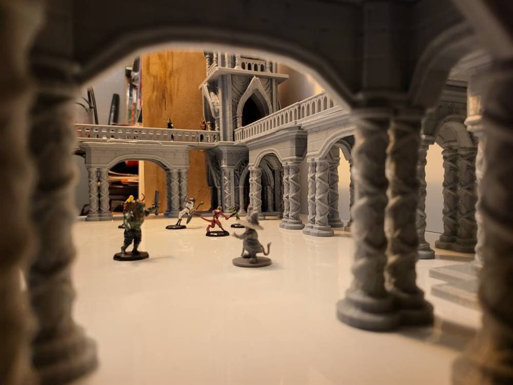 Elven Guard Tower & Walkway, Dungeons and Dragons Tower, Warhammer, Dark Realms, citrine tower, 15mm Scale