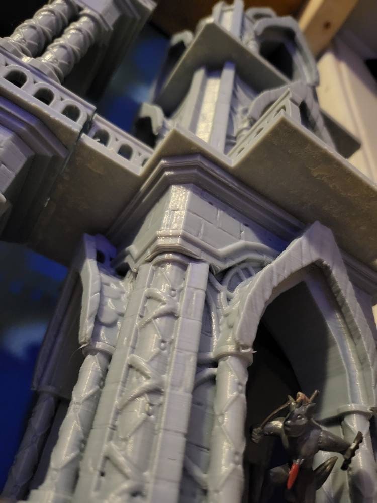 Elven Tower, guard Tower, Dungeons and Dragons, Elf Terrain, elven terrain, warhammer, Elf Tower, DnD, citrine tower, crystal tower, cat tower, elven crown, Dark Realms, Warhammer Terrain, gift, Terrain Gift, 28mm terrain, Tabletop Terrain