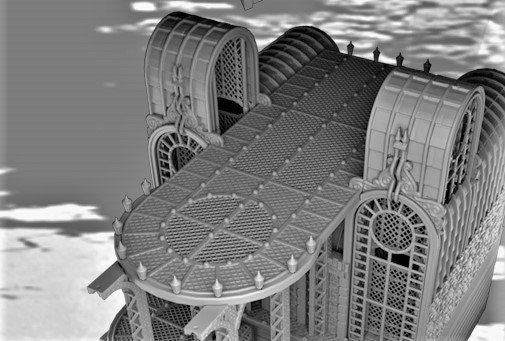 Steampunk, Steampunk Terrain, Warhammer Terrain, Warhammer, Industrial Terrain, Urban Terrain, City Building, Laandan, Gift, Modern Steampunk, Warhammer battle, Tower terrain, Airstrip, Terrain, gift, Airship terrain, 28mm terrain, Tabletop Terrain
