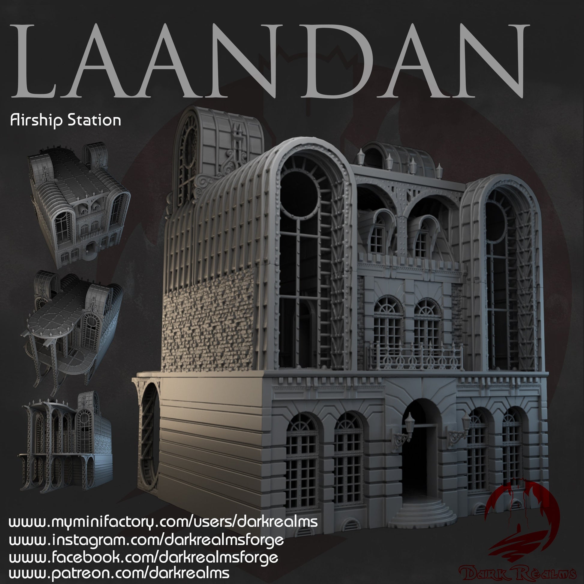 Steampunk, Steampunk Terrain, Warhammer Terrain, Warhammer, Industrial Terrain, Urban Terrain, City Building, Laandan, Gift, Modern Steampunk, Warhammer battle, Tower terrain, Airstrip, Terrain, gift, Airship terrain, 28mm terrain, Tabletop Terrain