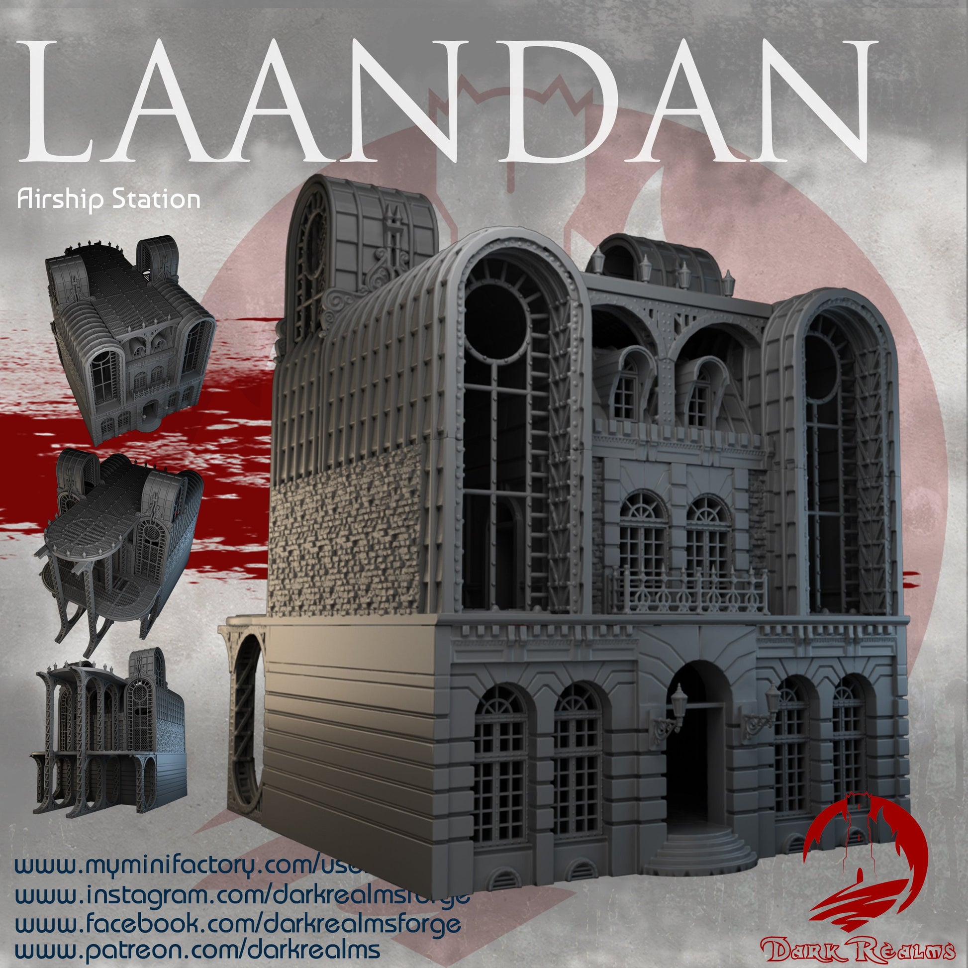 Steampunk, Steampunk Terrain, Warhammer Terrain, Warhammer, Industrial Terrain, Urban Terrain, City Building, Laandan, Gift, Modern Steampunk, Warhammer battle, Tower terrain, Airstrip, Terrain, gift, Airship terrain, 28mm terrain, Tabletop Terrain