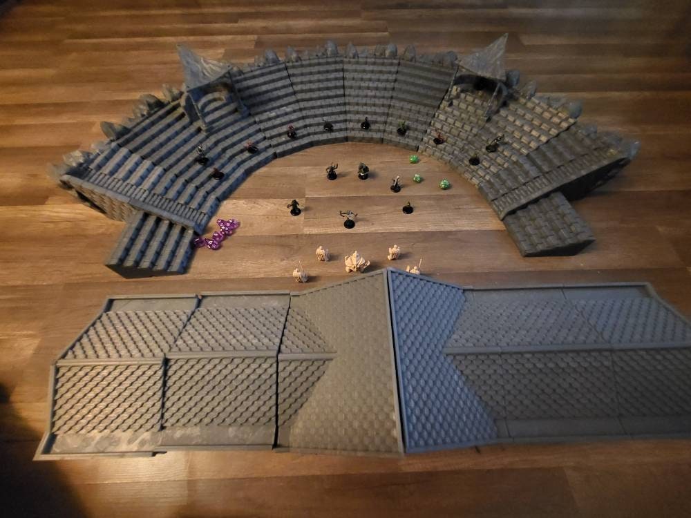 Greek Theater, Arena, Gladiator, Theater, Stage, Gladiator Arena, Coliseum, Fight pit, Thunderdome, Mad Max, Greek, Play, Terrain, Arena Terrain, Dungeons and Dragons, Warhammer, Warhammer Terrain, 32mm Terrain, Tolkien, Great Arena