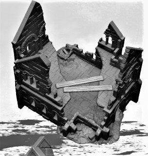 Common House Ruins, Arkenfel House 4 ruins, Warhammer Ruins, Warhammer terrain, Dungeons and Dragons Terrain, Dnd Ruins, Ruins