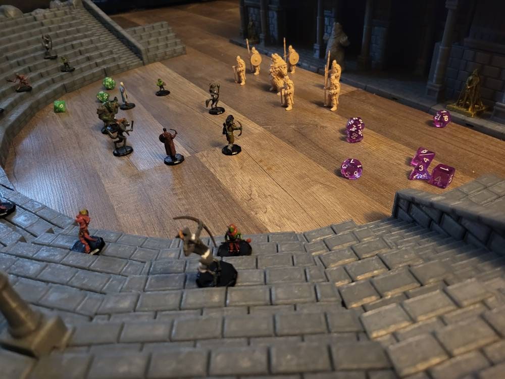Greek Theater, Arena, Gladiator, Theater, Stage, Gladiator Arena, Coliseum, Fight pit, Thunderdome, Mad Max, Greek, Play, Terrain, Arena Terrain, Dungeons and Dragons, Warhammer, Warhammer Terrain, 32mm Terrain, Tolkien, Great Arena