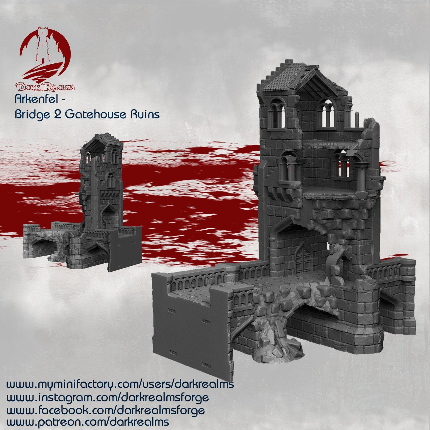 Gate Bridge Ruins, Dungeons and Dragons, ruins, Arkenfel, terrain, 28mm