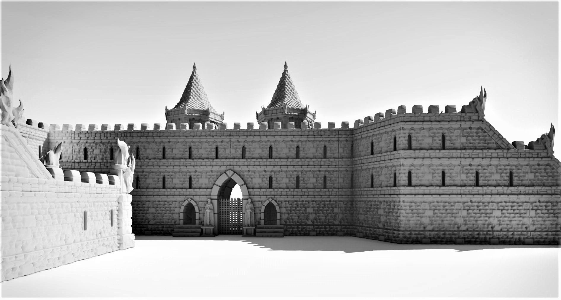 Tower, Tower Ruins, Drennheim, Wall System, Warhammer, Dungeons and Dragons, Warhammer Terrain, Terrain Gift, 28mm terrain, Tabletop Terrain, Defense, Walls, Gates, Gateway, Gate, Stronghold, castle, Castle Walls, Raid, Archer Towers, Dark Tower
