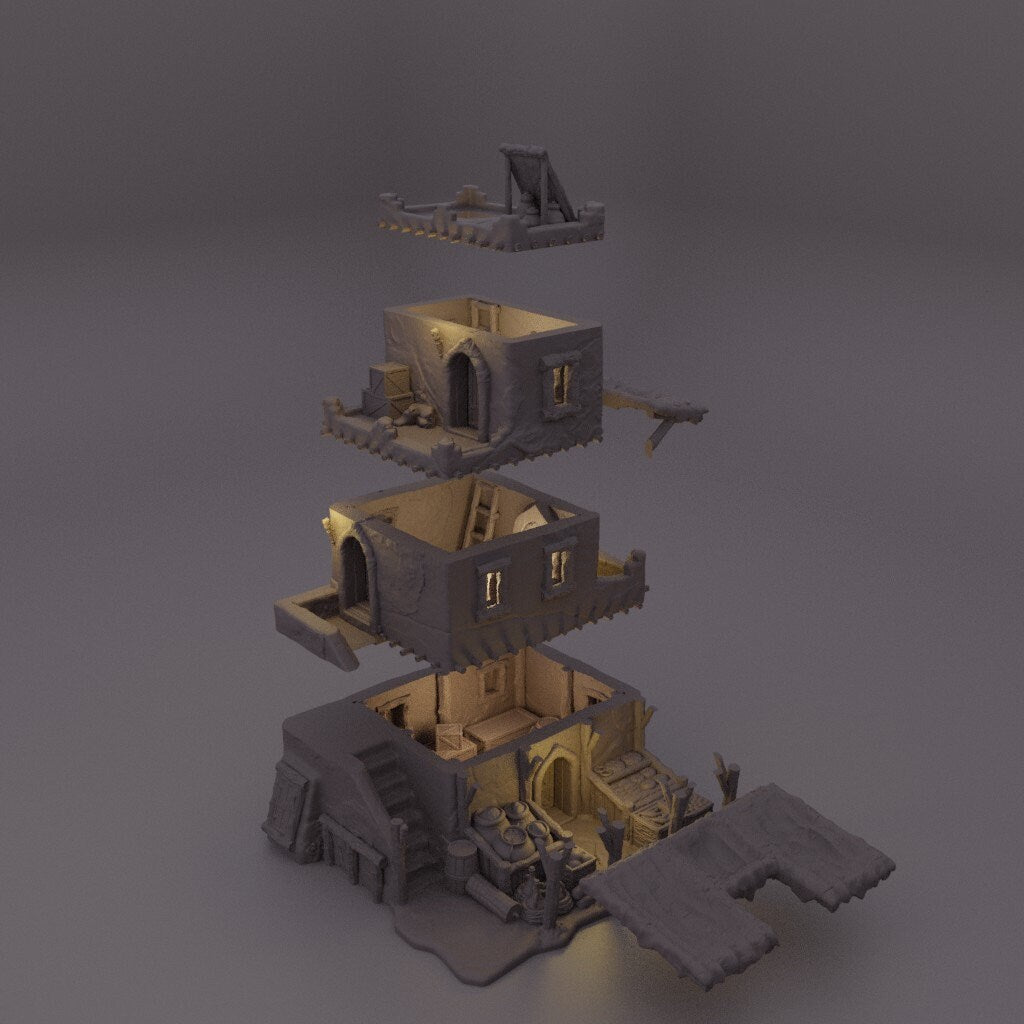 Desert Merchant, Desert Market, Arabian Bazaar, Sand Market, Dungeons and dragons, Warhammer, Market, Merchant House, ruin, market city, castle, city, terrain, miniature, nomad, nomad house, tabletop terrain, terrain, tabletop