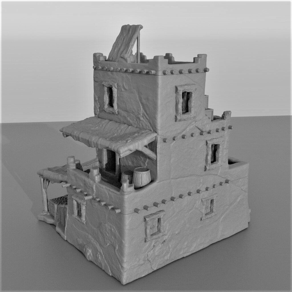 Desert Merchant, Desert Market, Arabian Bazaar, Sand Market, Dungeons and dragons, Warhammer, Market, Merchant House, ruin, market city, castle, city, terrain, miniature, nomad, nomad house, tabletop terrain, terrain, tabletop