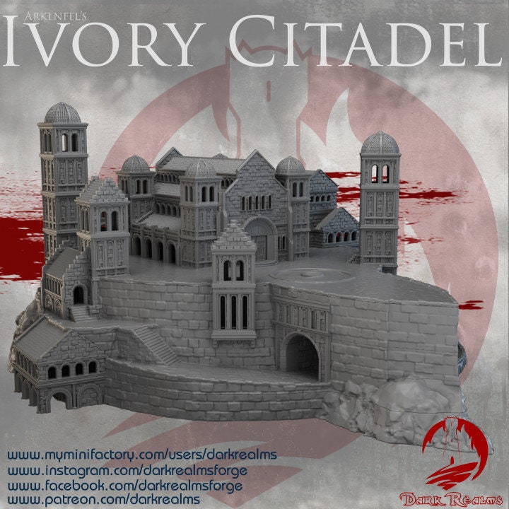 Mountain Hall, Dungeons and Dragons, warhammer, Osgiliath, lotr, Gondor, Lord of the rings, city building, Minas Tirith, Wall, Ivory Citadel, Citadel, Mountain Citadel, Golem, Gandalf, Mountain City, City, Gift, 28mm Terrain, Tabletop, RPG, Roleplay