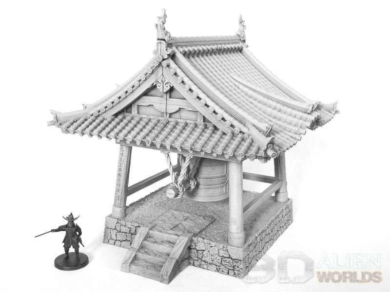 samurai, samurai Castle, ninja, japanese, japan, Dungeons and Dragons, Castle, palace, Castle Terrain, wargaming, Dungeons and Dragons, miniatures, 3D printed, Fantasy Inn, Fantasy Terrain, RPG Terrain, Age of Sigmar, Fantasy Village, Tabletop, bell
