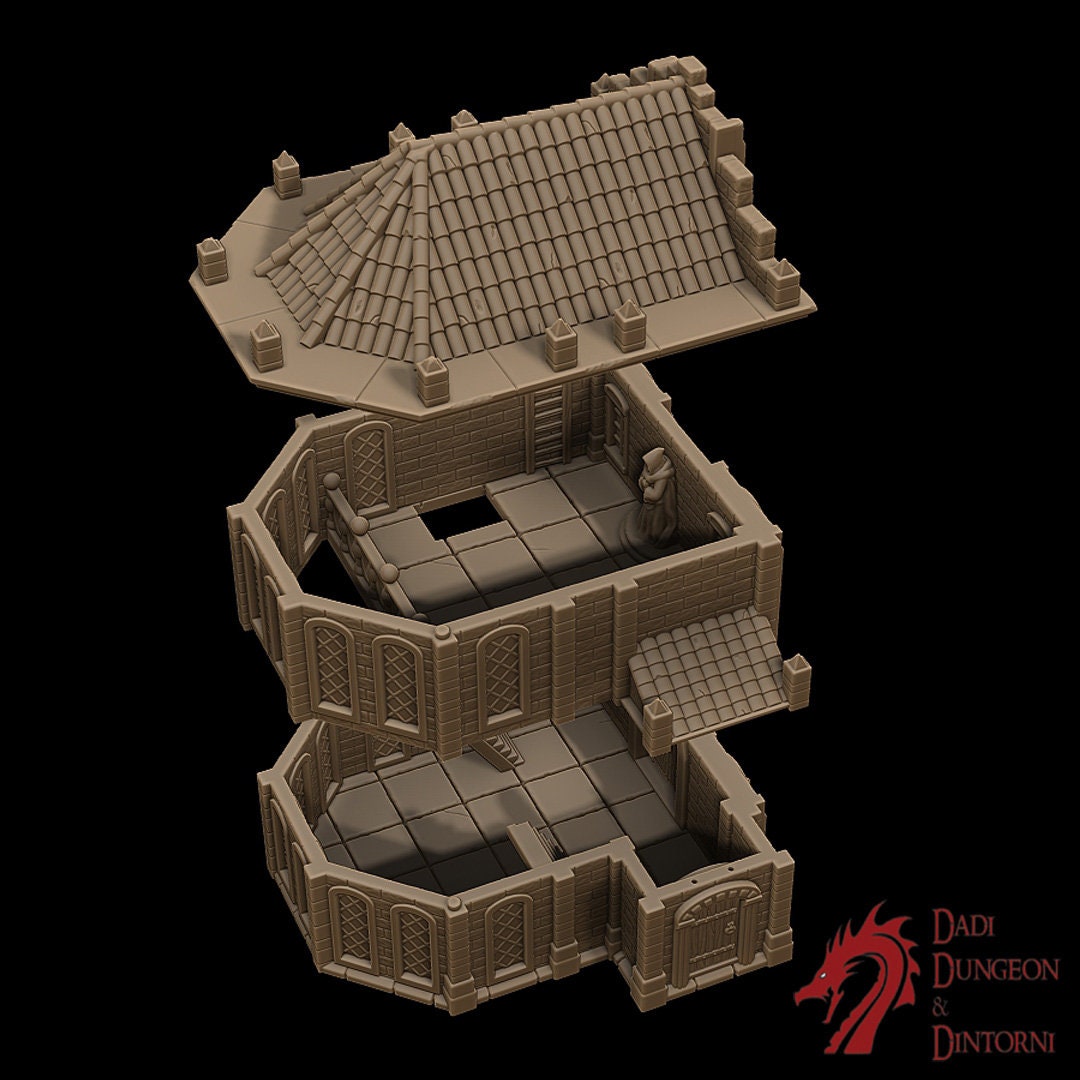 Fantasy Terrain, RPG Terrain,  Age of Sigmar, Fantasy Village, Tabletop, Tabletop terrain, Tabletop RPG, Buildings, Dungeons and Dragons, Terrain, Worship, Santuary, Salmystia, tabletop, 28mm Terrain, Death, treasure, gaming, fantasy, adventure, rpg