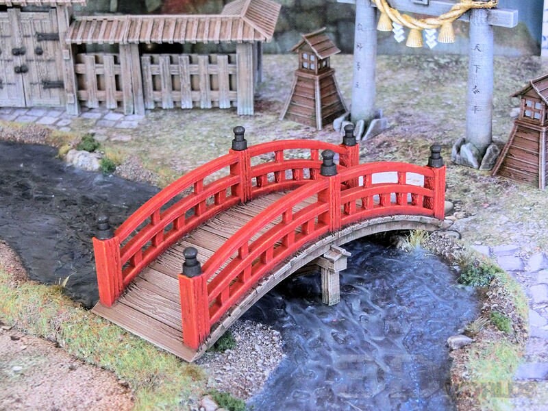 Bridges,samurai, samurai Castle, ninja, japanese, japan, Dungeons and Dragons, Castle, palace, Castle Terrain, wargaming, miniatures, 3D printed, Fantasy Inn, Fantasy Terrain, RPG Terrain, Age of Sigmar, Fantasy Village, Tabletop, Bridge Set