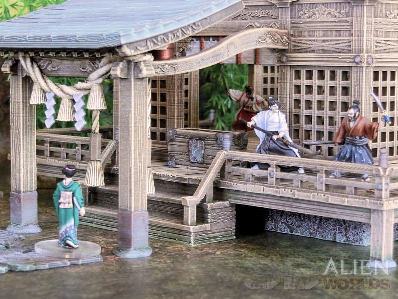 Shrine Set, Samurai Shrine, Japanese Shrine, Japan Shrine, samurai, samurai Castle, ninja, japanese, palace, Castle Terrain, wargaming, Dungeons and Dragons, miniatures, Fantasy Inn, Fantasy Terrain, RPG Terrain, Fantasy Village, Tabletop, bell