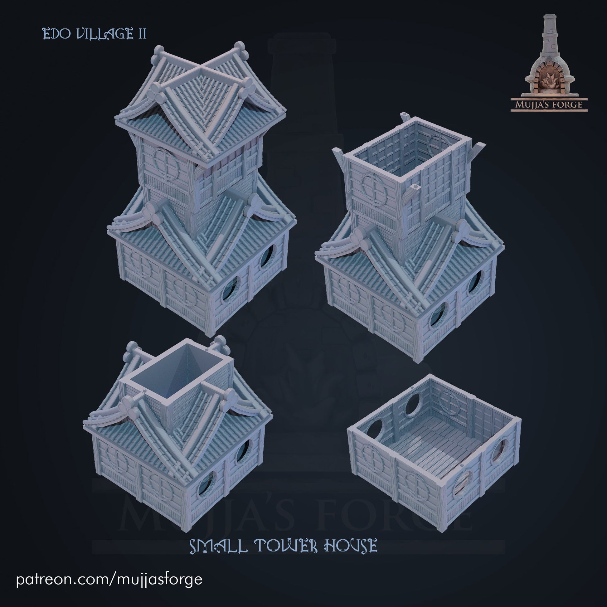 Edo Village Tower, Tower House, Watch Tower, Samurai Watch Tower, Samurai, Japanese, Orient, Asian Tower, 28mm Terrain, Dungeons and Dragons
