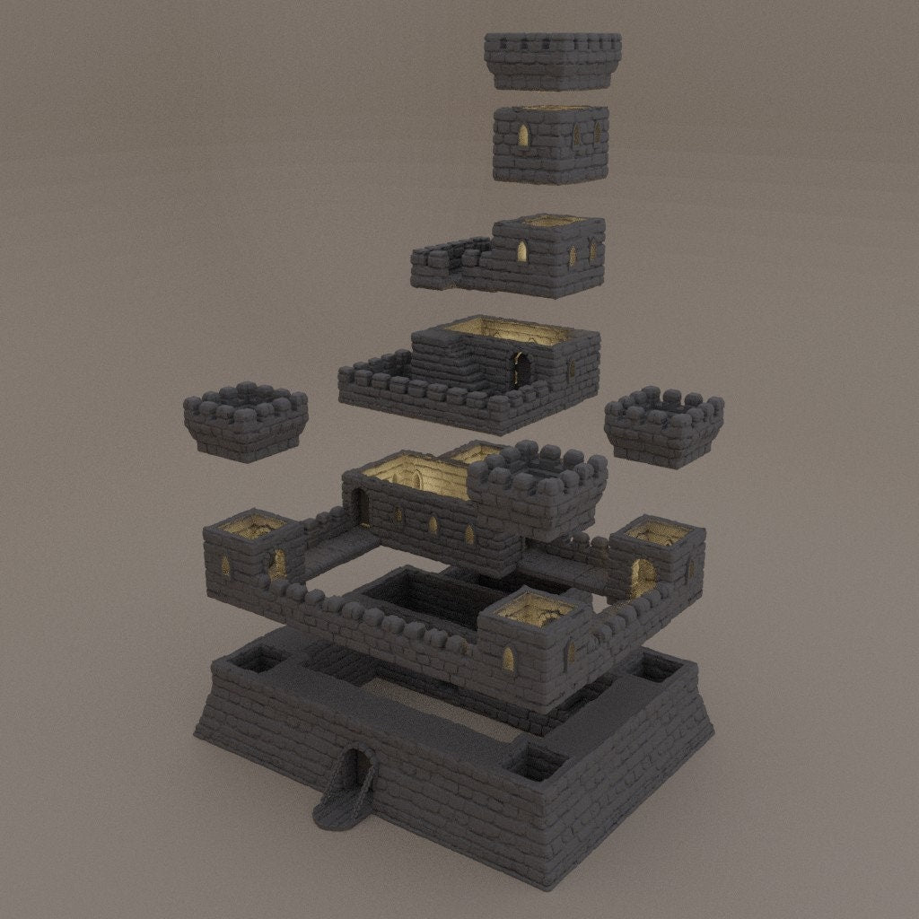 Island Castle, Castle, Fortress, Island Fort, Small Fort, Castle Clostra, Fort, Dungeons and Dragons, Castle Terrain, tabletop terrain, Tabletop Gaming, Wargaming, RPG, Terrain, Stockade, dnd building terrain, 28mm castle, dungeons and dragons gift