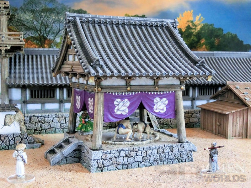 samurai, samurai Castle, ninja, japanese, japan, Dungeons and Dragons, Castle, palace, Castle Terrain, wargaming, Dungeons and Dragons, miniatures, 3D printed, Fantasy Inn, Fantasy Terrain, RPG Terrain, Age of Sigmar, Fantasy Village, Tabletop, bell